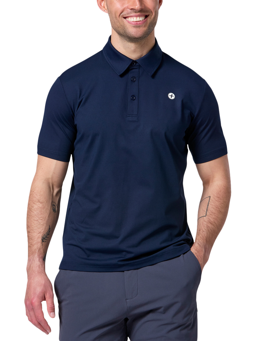 Product image 4 of 7, which shows Gym+Coffee Coffee Polo Shirt, Obsidian, S