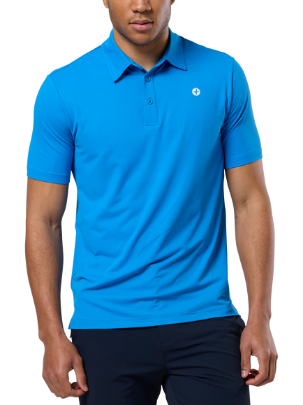 Gym+Coffee Coffee Polo Shirt, Sky Blue