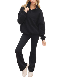 Gym+Coffee Sierra Snap Collar Sweatshirt, Black - view 2, Black