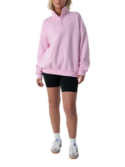 Gym+Coffee Sierra Snap Collar Sweatshirt, Baby Pink - view 2, Baby Pink