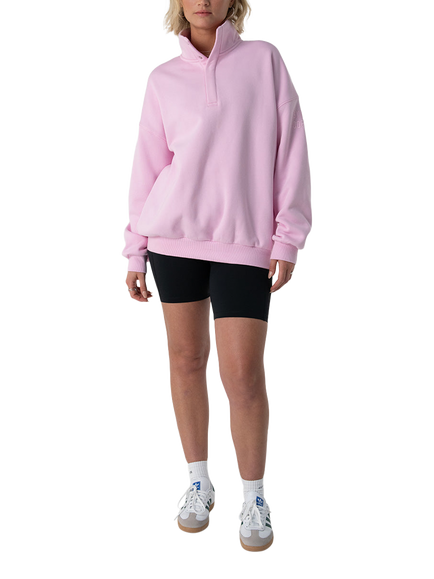Gym+Coffee Sierra Snap Collar Sweatshirt, Baby Pink - view 2, Baby Pink