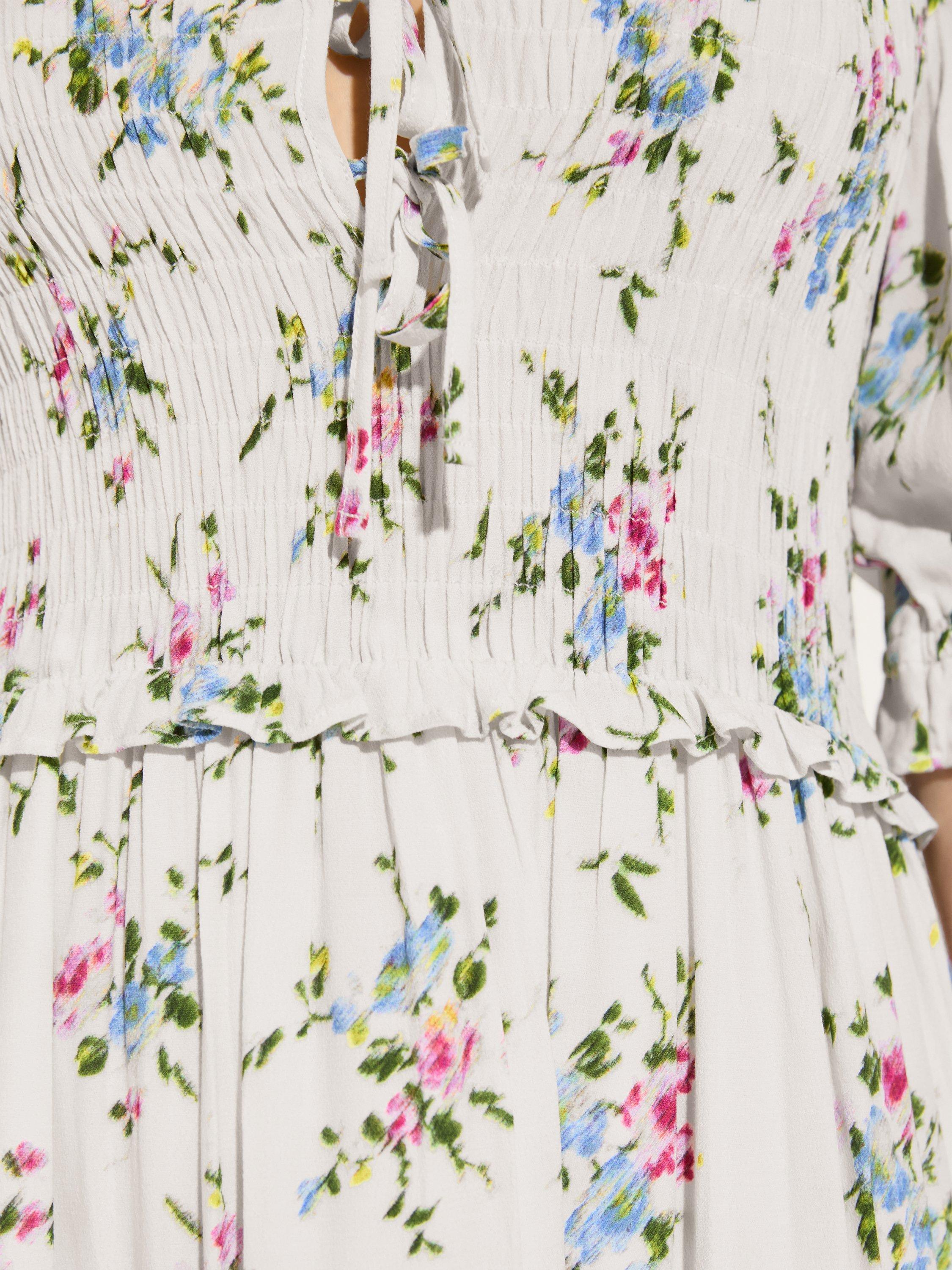 Product image 5 of 6, which shows Baukjen Melania Floral Crepe Midi Dress, White bouquet, 10