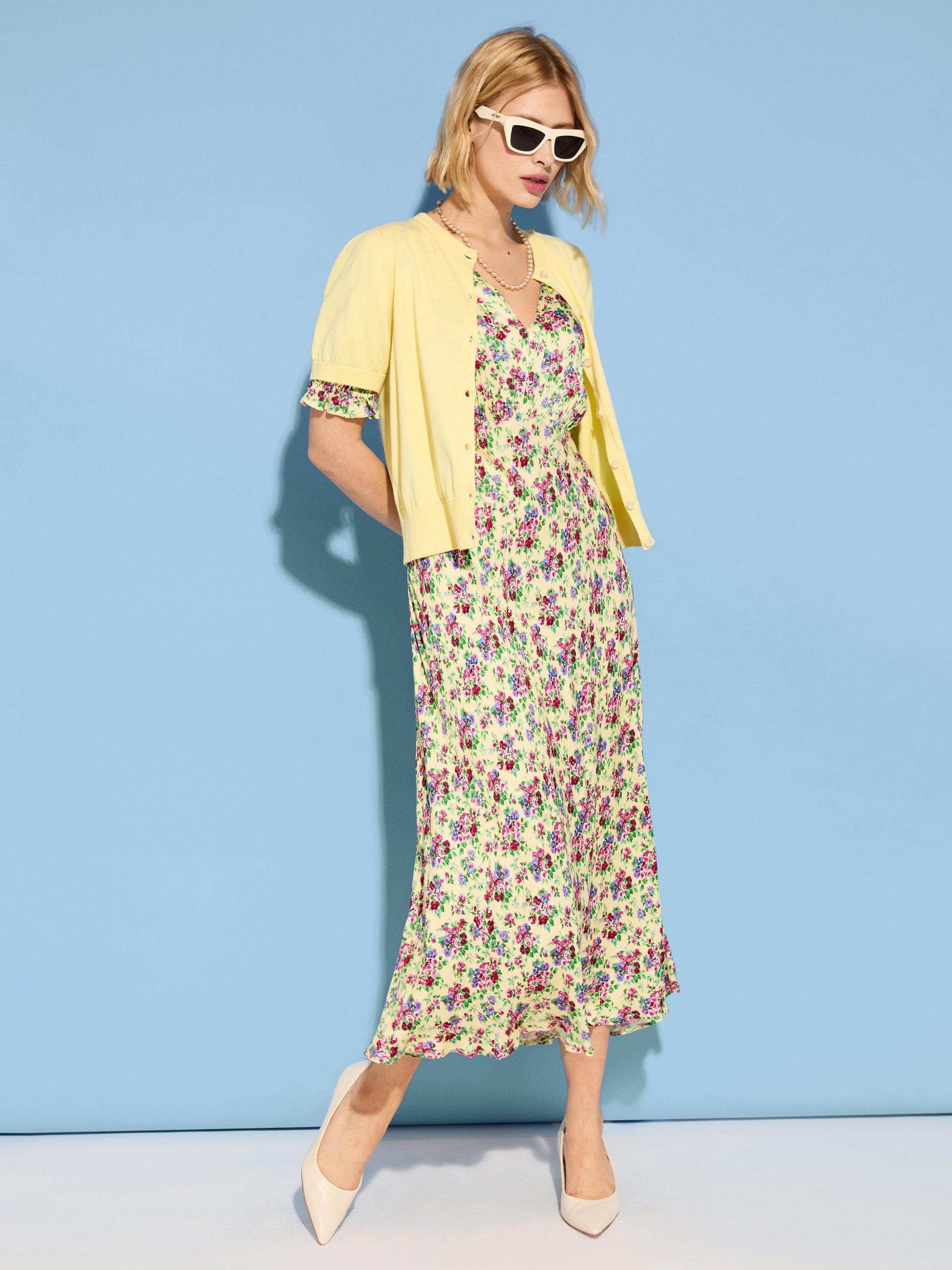 Product image 6 of 6, which shows Baukjen Lottie Floral Midi Dress, Butter/Multi, 10