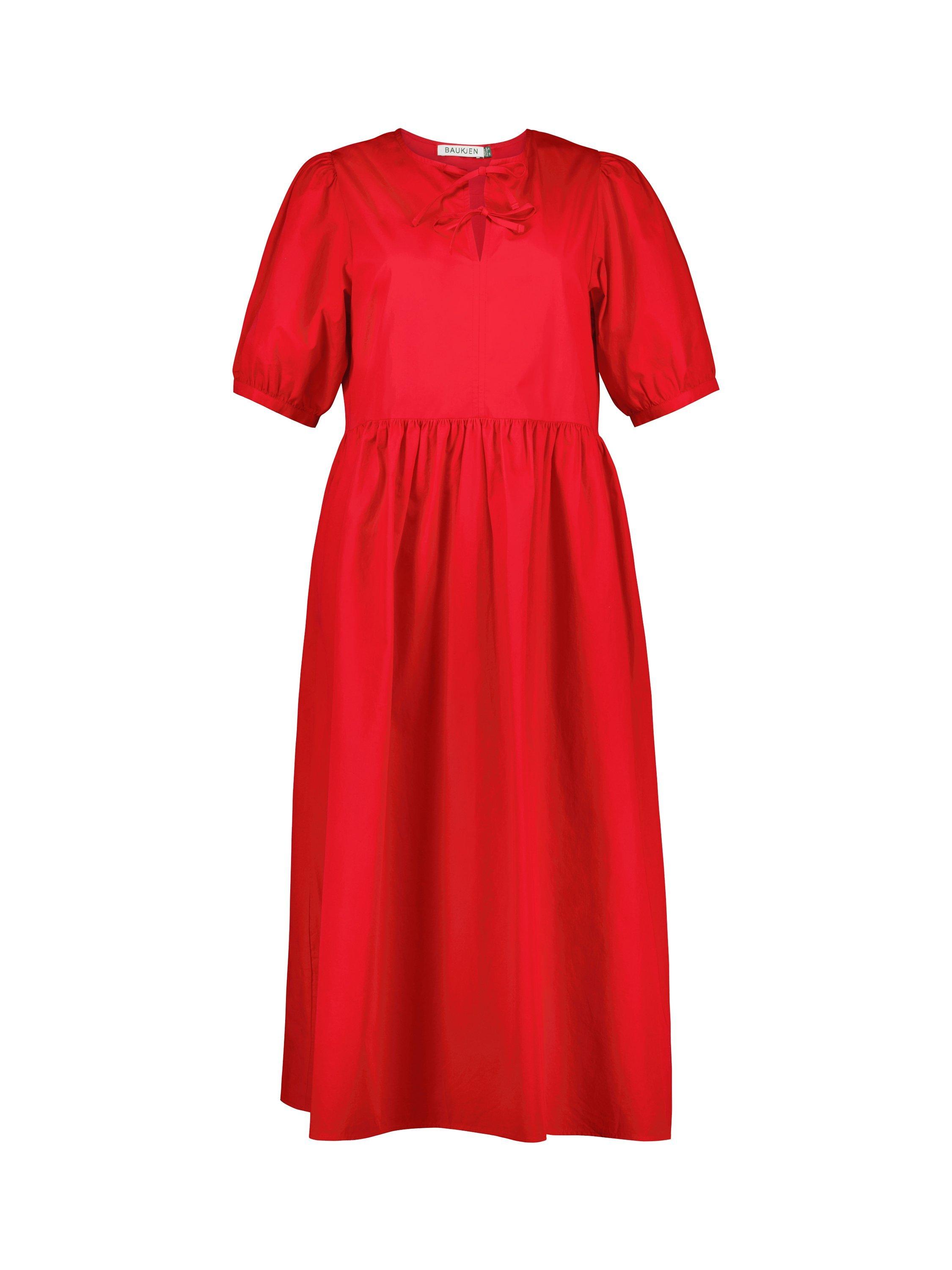 Product image 4 of 4, which shows Baukjen Rose Pure Organic Cotton Midi Dress, Crimson Red, 10
