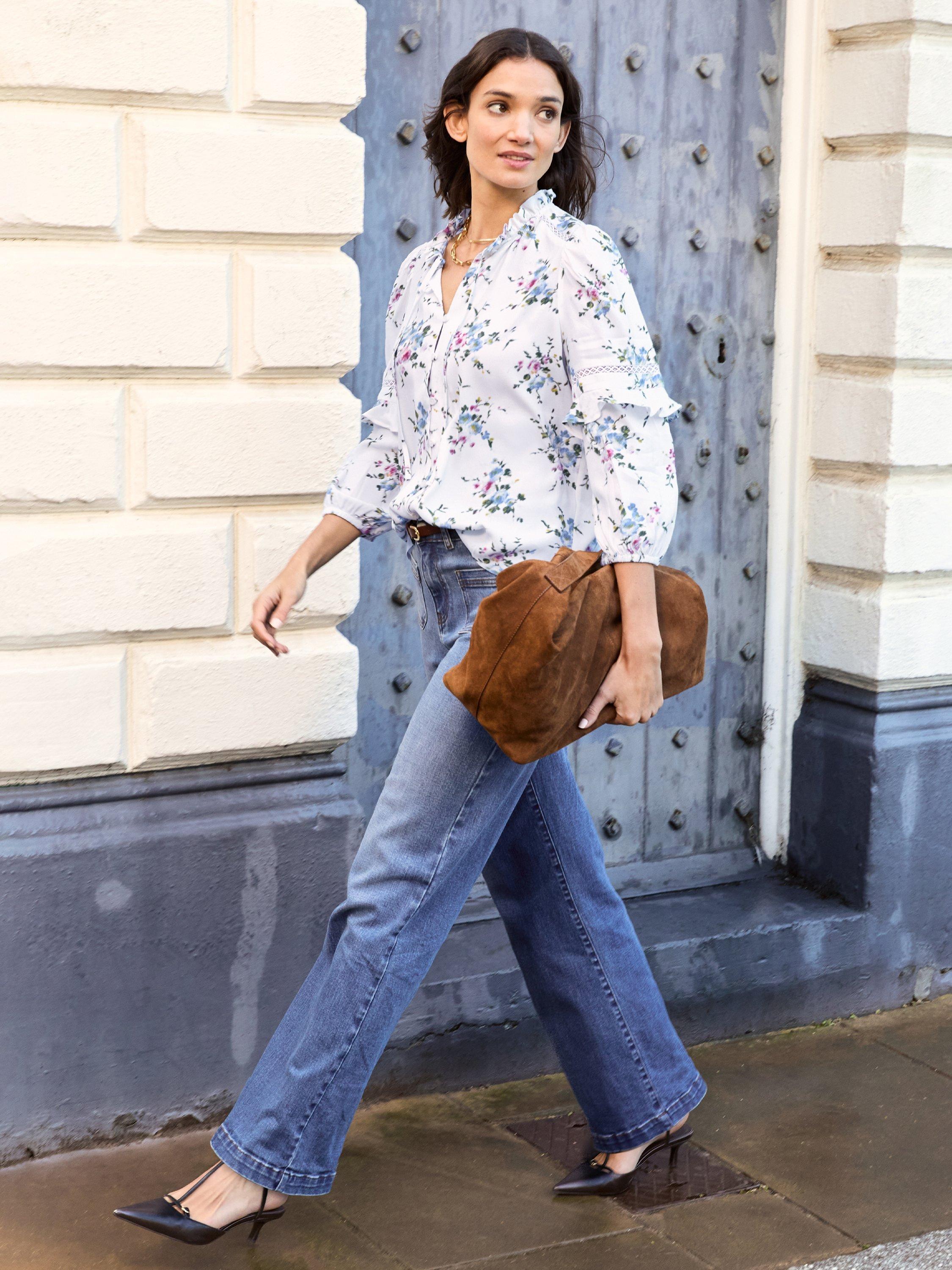 Product image 2 of 4, which shows Baukjen Clemenza Romantic Floral Blouse, White/Multi, 10