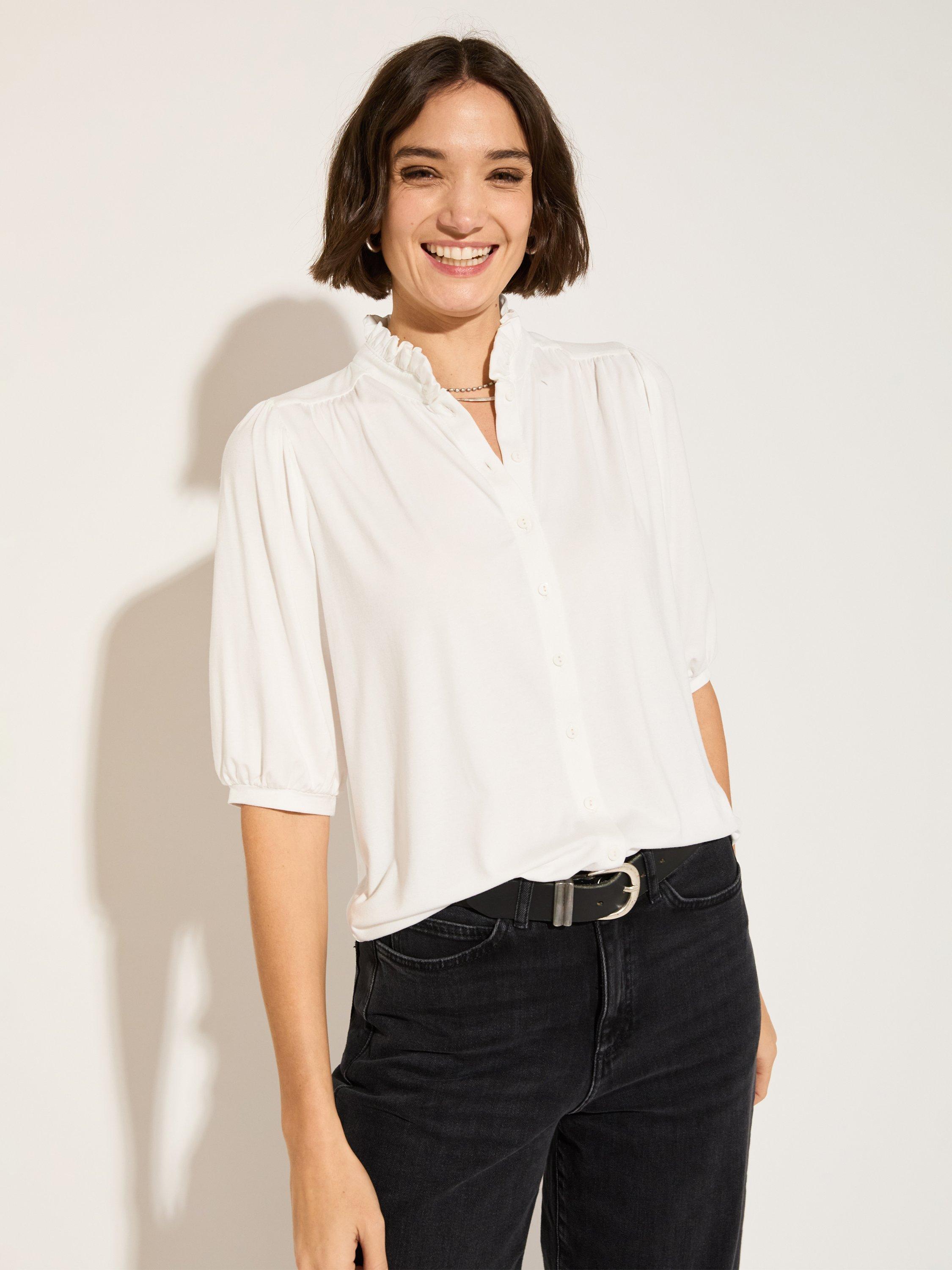 Product image 2 of 3, which shows Baukjen Janey Short Sleeve Top, Pure White, 18