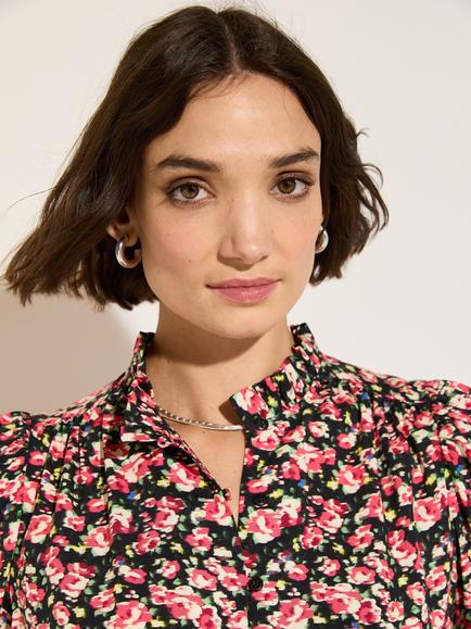 Baukjen Melie Poppy Print Top, Black/Multi - view 2, Black/Multi