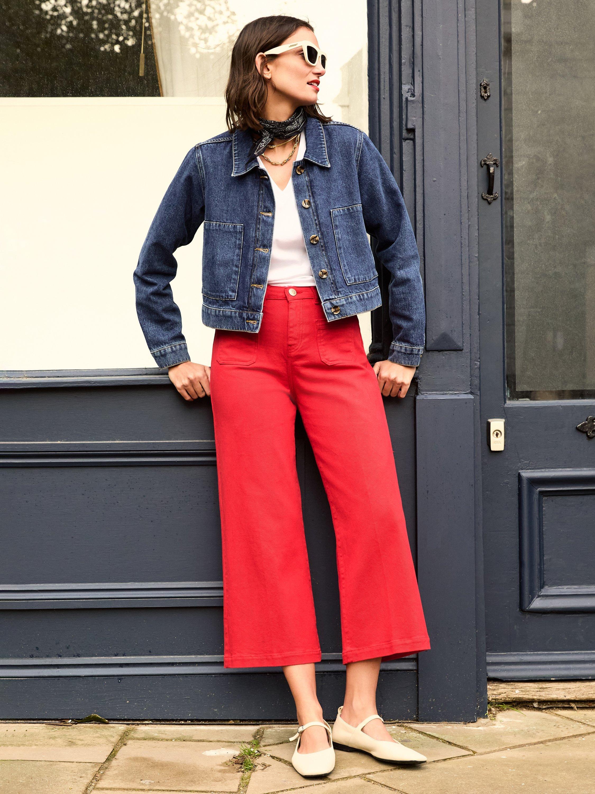 Product image 1 of 4, which shows Baukjen Jena Organic Cotton Rich Jeans, Crimson Red, 6