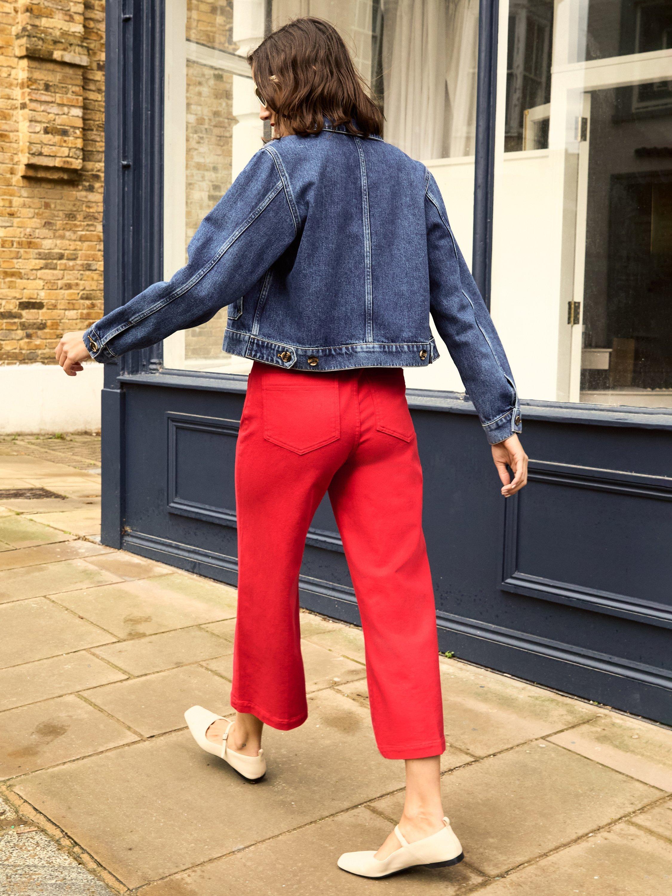 Product image 3 of 4, which shows Baukjen Jena Organic Cotton Rich Jeans, Crimson Red, 6