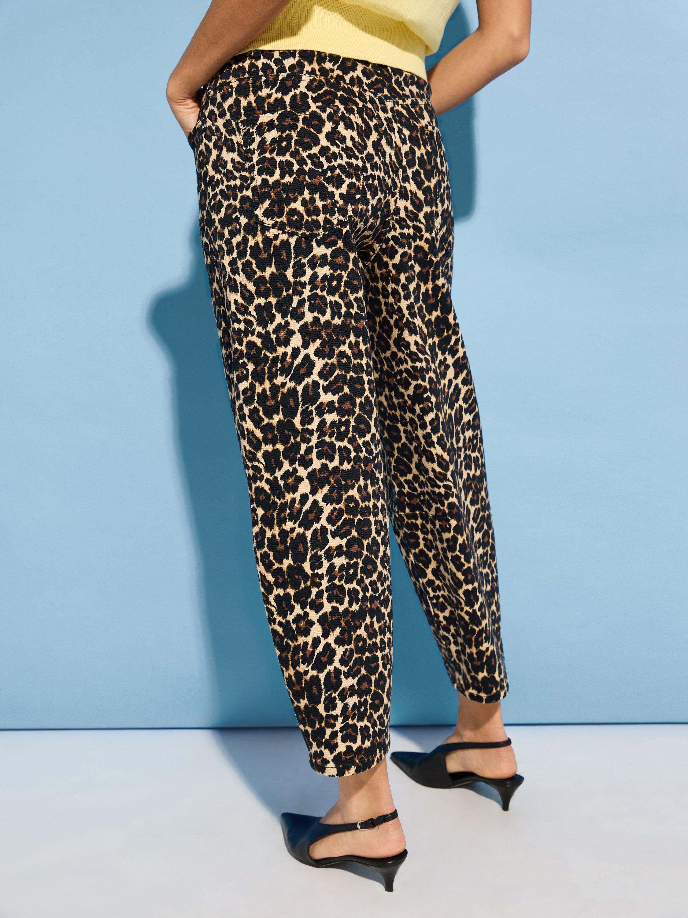 Product image 5 of 5, which shows Baukjen Kelsey Organic Cotton Rich Leopard Print Jeans, Brown/Multi, 10