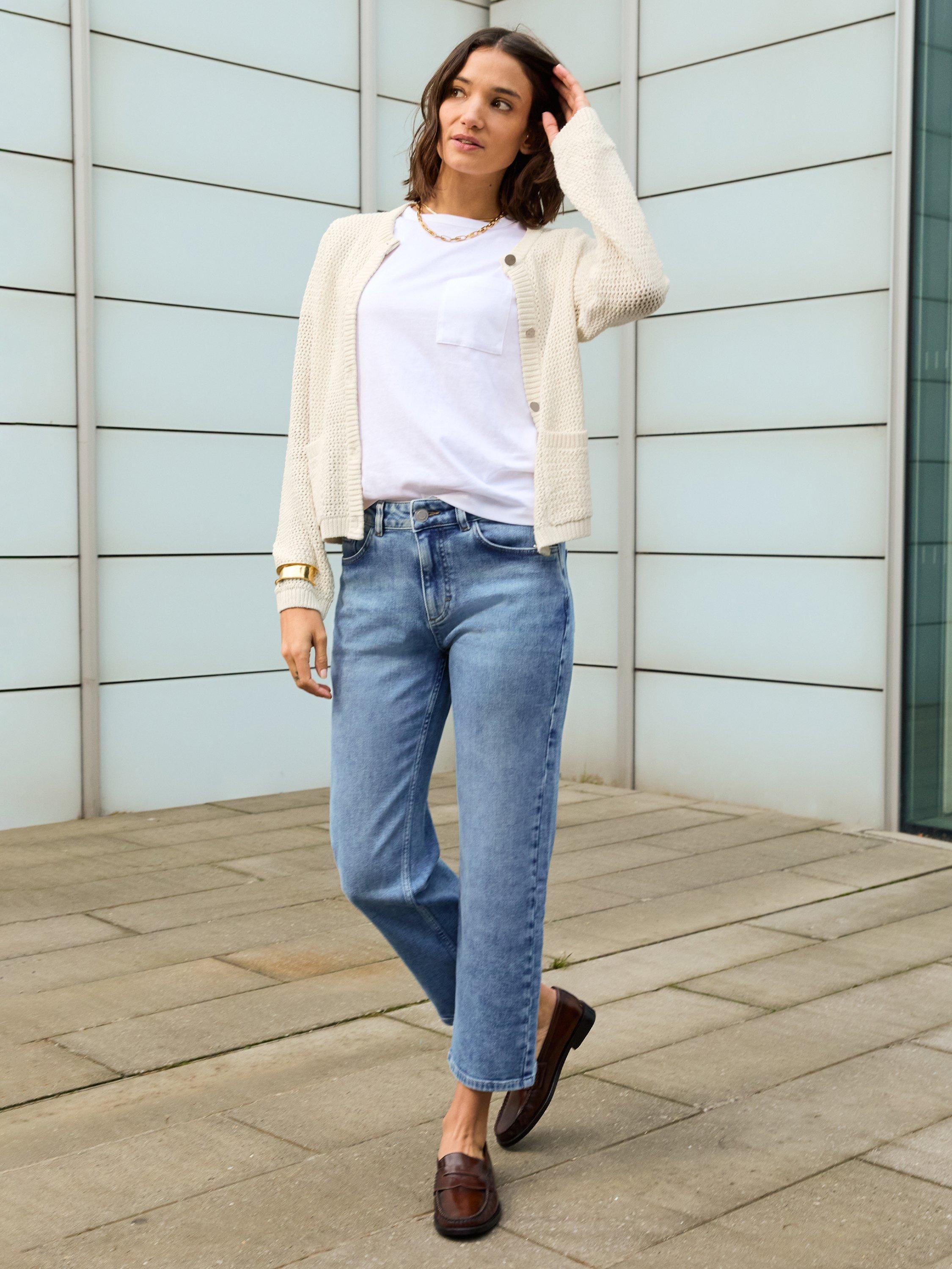Product image 2 of 4, which shows Baukjen Catarina Open Knit Cardigan, Cream, 10