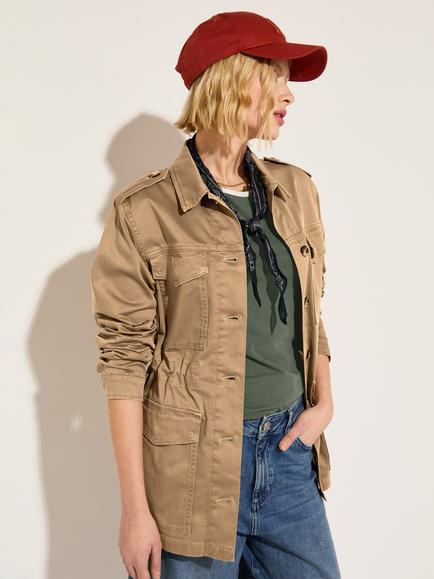 Baukjen Drake Organic Cotton Rich Utility Jacket, Taupe - view 2, Taupe