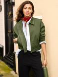Baukjen Elowen Organic Cotton Rich Bomber Jacket, Light Khaki