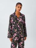 John Lewis Poppy Floral Long Pyjama Set, Navy
