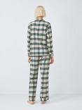 John Lewis Yarn Dyed Check Long Pyjama Set, Ivory/Green