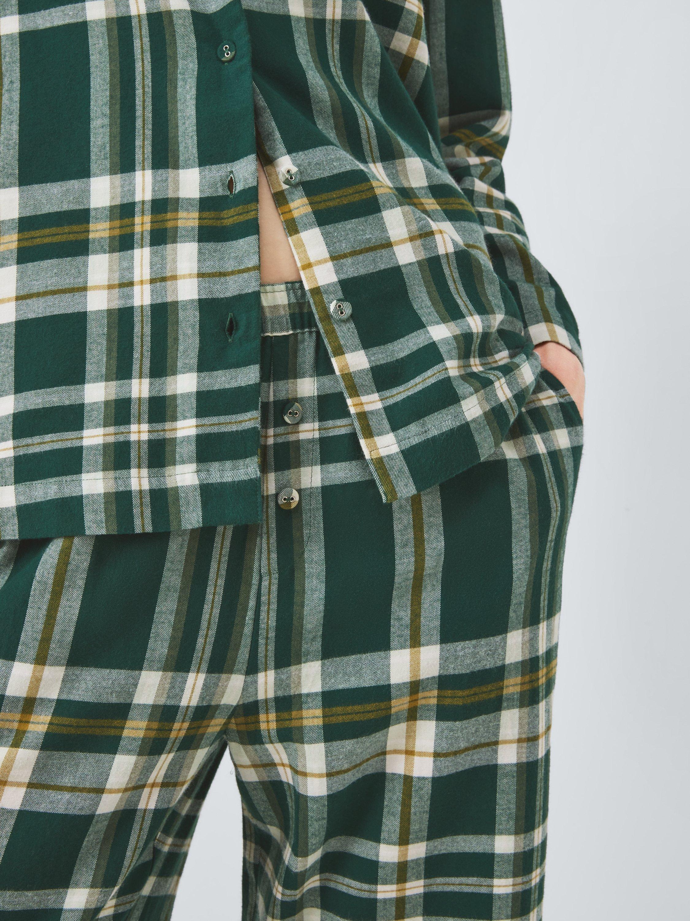 Product image 5 of 6, which shows John Lewis Plaid Check Brushed Cotton Pyjama Bottoms, Green, 8