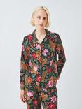 John Lewis Floral Tiger Pyjama Shirt, Green