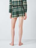 John Lewis Plaid Check Pyjama Shorts, Green