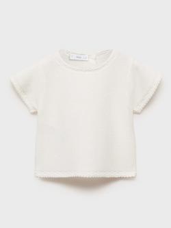Mango Baby Melisa Short Sleeve Jumper, Natural White, Natural White