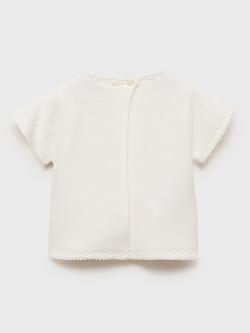 Mango Baby Melisa Short Sleeve Jumper, Natural White - view 2, Natural White