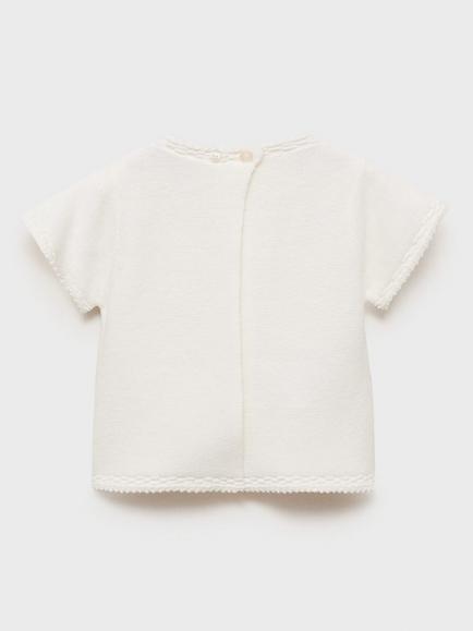 Mango Baby Melisa Short Sleeve Jumper, Natural White - view 2, Natural White
