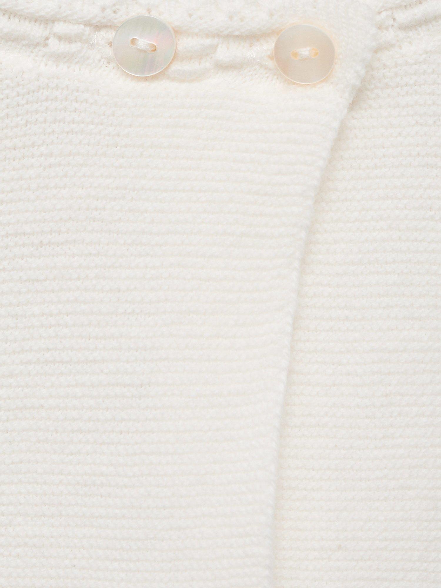Product image 3 of 4, which shows Mango Baby Melisa Short Sleeve Jumper, Natural White, 0-1 months