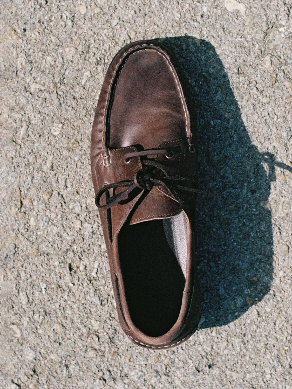 Product image 3 of 5, which shows Mango Nautic Leather Boat Shoes, Brown, 5