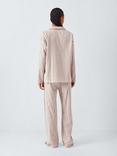 John Lewis Luna Stripe Long Pyjama Set, Ivory/Toffee