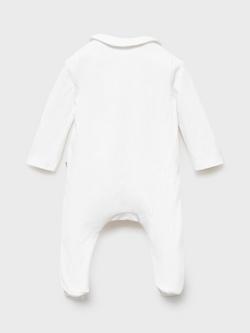 Mango Baby Sweetpi Cotton Blend Pyjama Suit, Natural White - view 2, Natural White