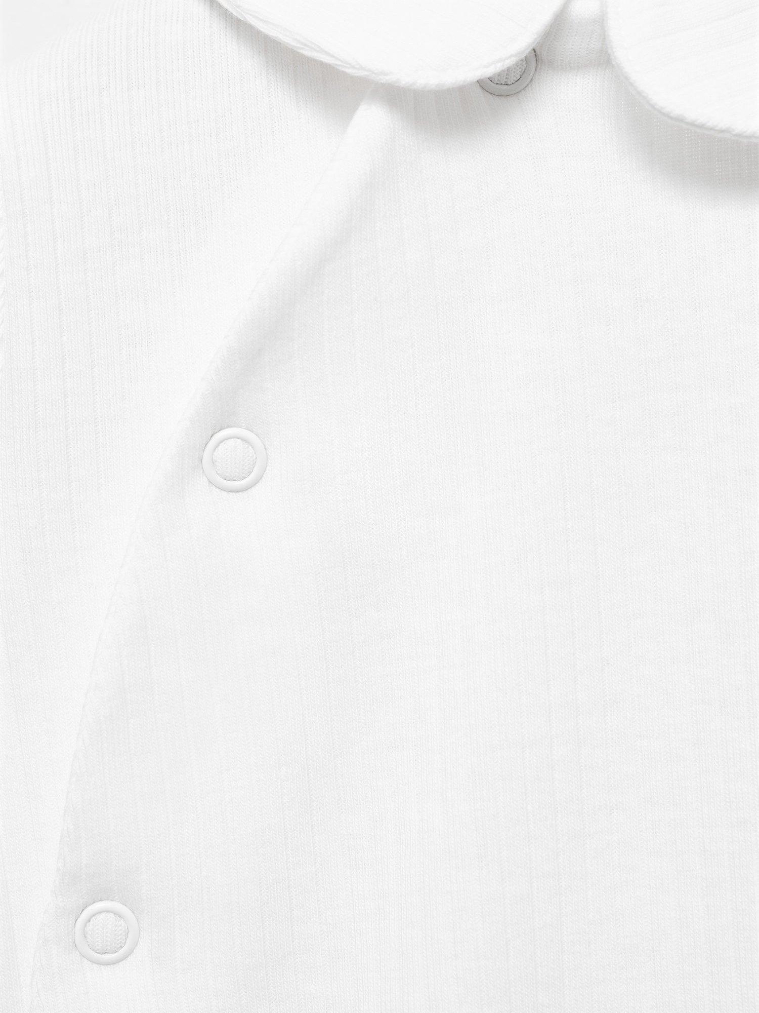 Product image 4 of 4, which shows Mango Baby Sweetpi Cotton Blend Pyjama Suit, Natural White, 0-1 months