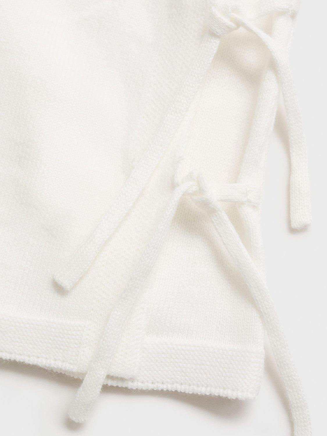 Product image 4 of 4, which shows Mango Baby Cotton Wrap Knit, Natural White, 0-1 months