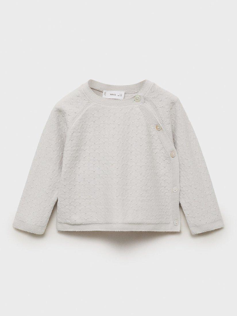 Mango Baby Lino Wrap Jumper, Pastel Grey
