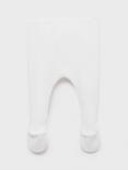Mango Baby Cotton Knit Enclosed Foot Leggings, Natural White