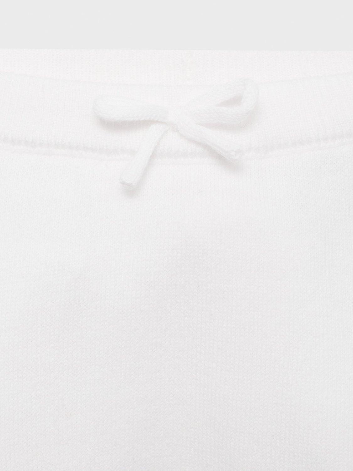 Product image 3 of 4, which shows Mango Baby Cotton Knit Enclosed Foot Leggings, Natural White, 0-1 months