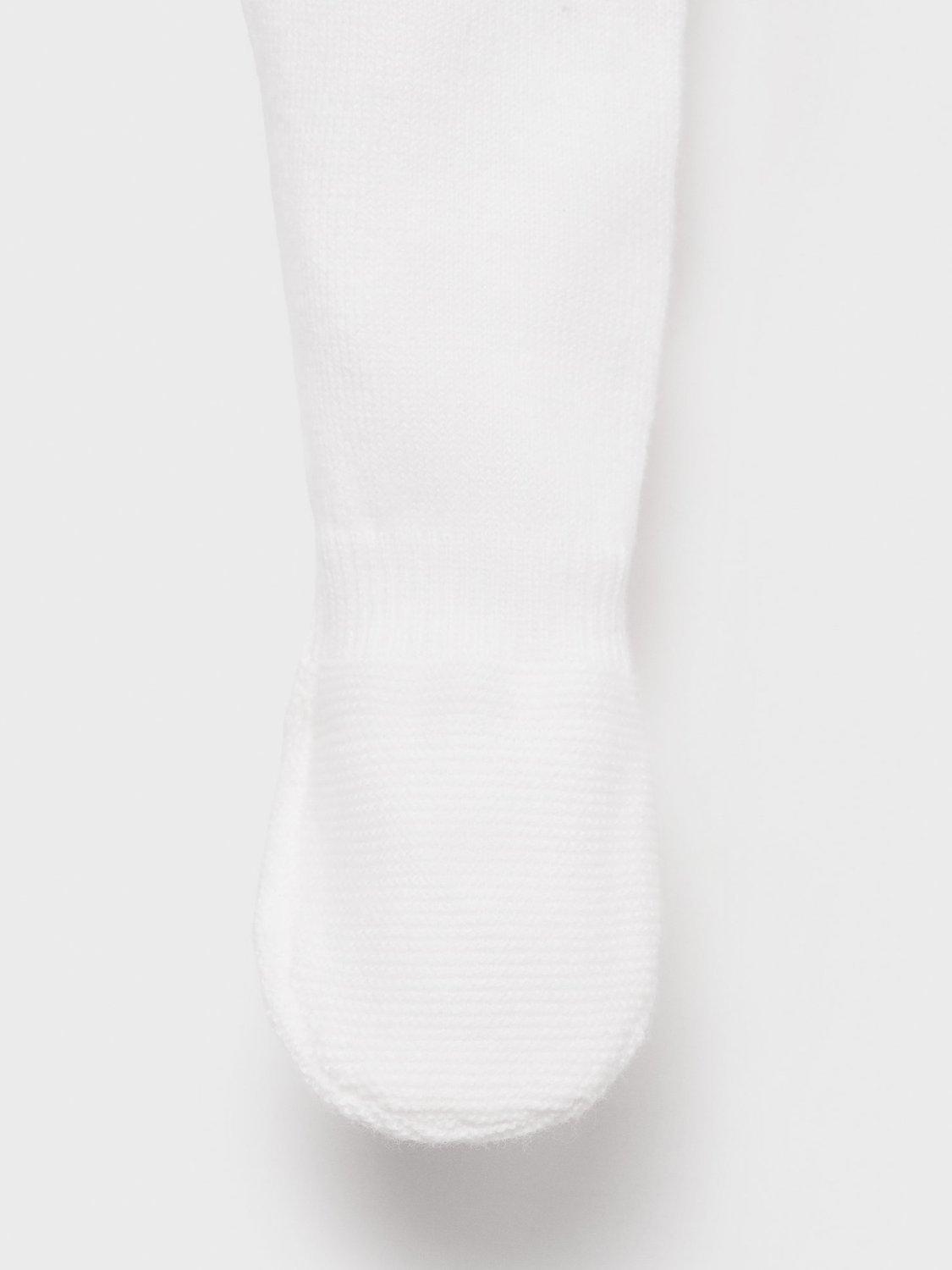 Product image 4 of 4, which shows Mango Baby Cotton Knit Enclosed Foot Leggings, Natural White, 0-1 months