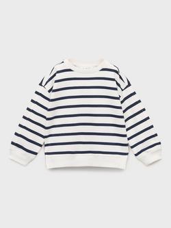 Mango Kids' Stripe Sweatshirt, Navy/Multi, Navy/Multi
