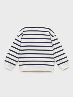 Mango Kids' Stripe Sweatshirt, Navy/Multi - view 2, Navy/Multi