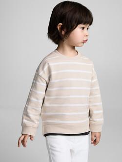 Mango Baby Stripe Sweatshirt, Beige, Beige