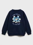 Mango Kids' Smurf Sweatshirt, Navy