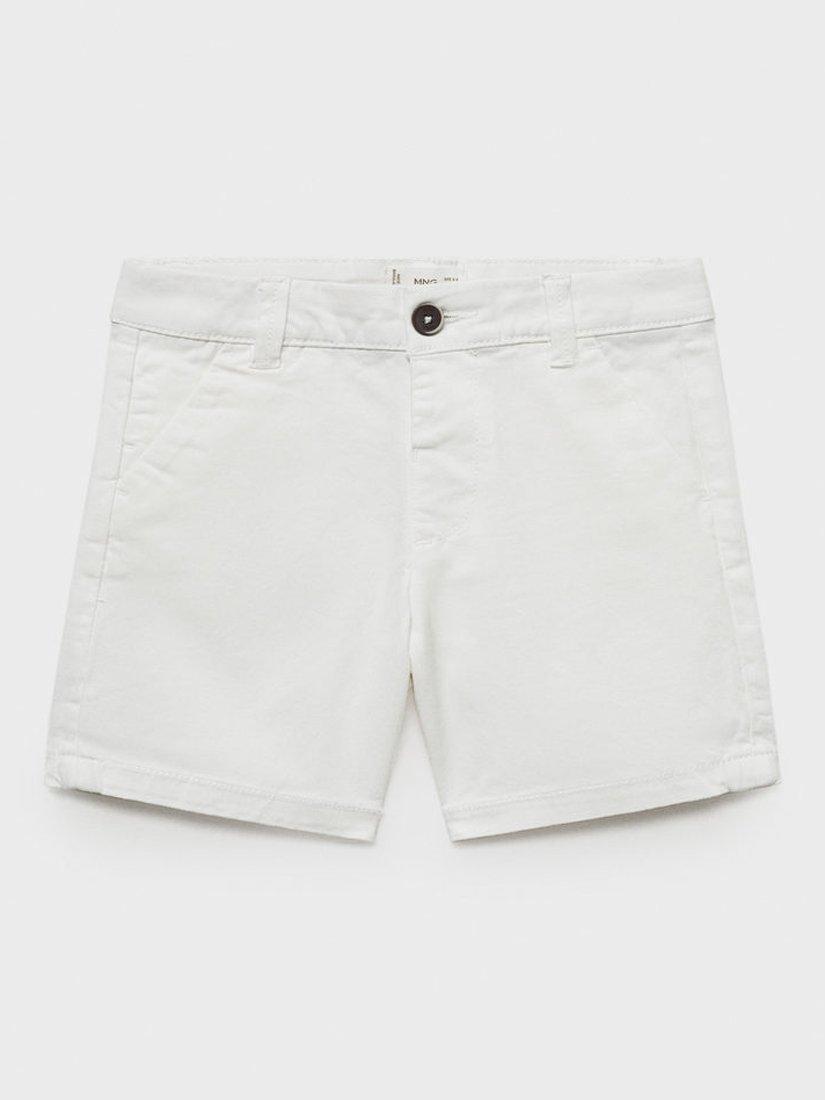 Mango Kids' Berchi Cotton Shorts, White