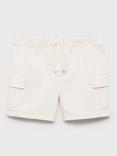 Mango Kids' Pol Drawstring Cargo Shorts, White