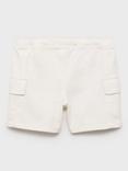 Mango Kids' Pol Drawstring Cargo Shorts, White