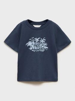 Mango Kids' Bungalo T-Shirt, Navy, Navy