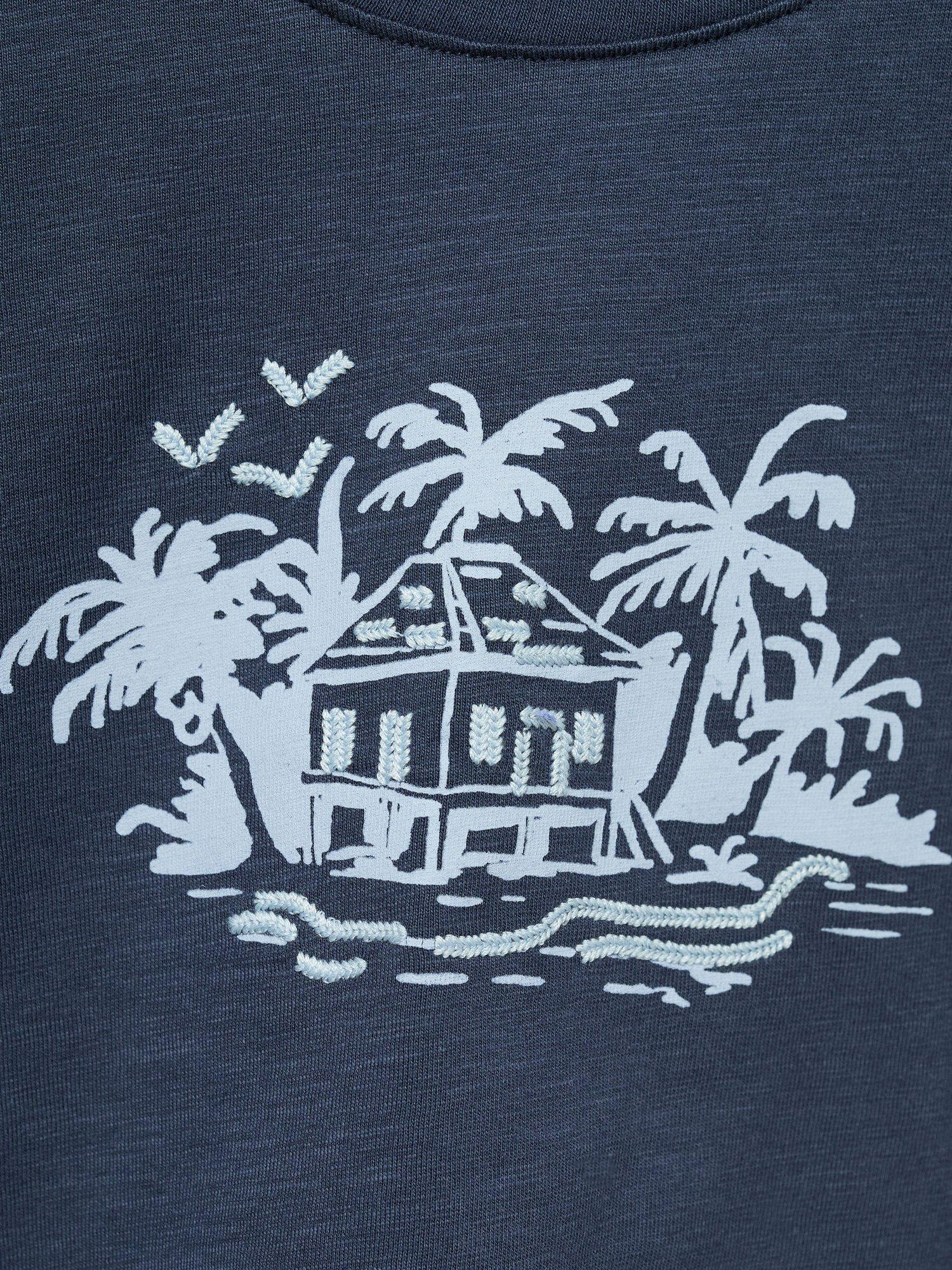 Product image 4 of 4, which shows Mango Kids' Bungalo T-Shirt, Navy, 18-24 months