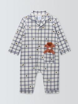 John Lewis Baby Check Romper & Cow Soft Toy, Multi, Multi