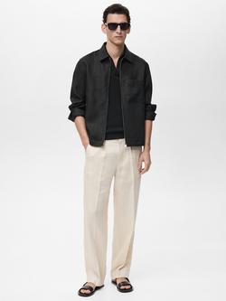 Mango Scott Linen Zipped Jacket - view 2, Black