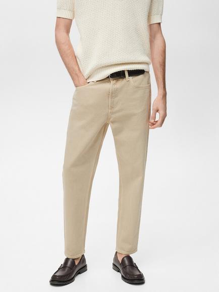 Mango Ben Tapered Leg Jeans, Light Beige, Light Beige