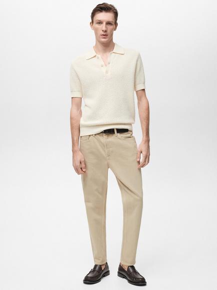 Mango Ben Tapered Leg Jeans, Light Beige - view 2, Light Beige