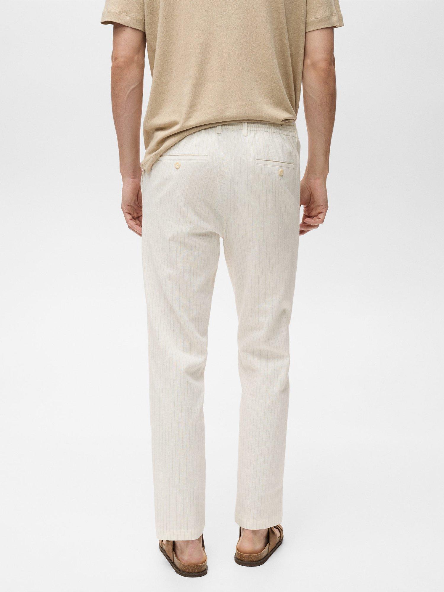 Product image 4 of 7, which shows Mango Mauro Trousers, Cream, 30