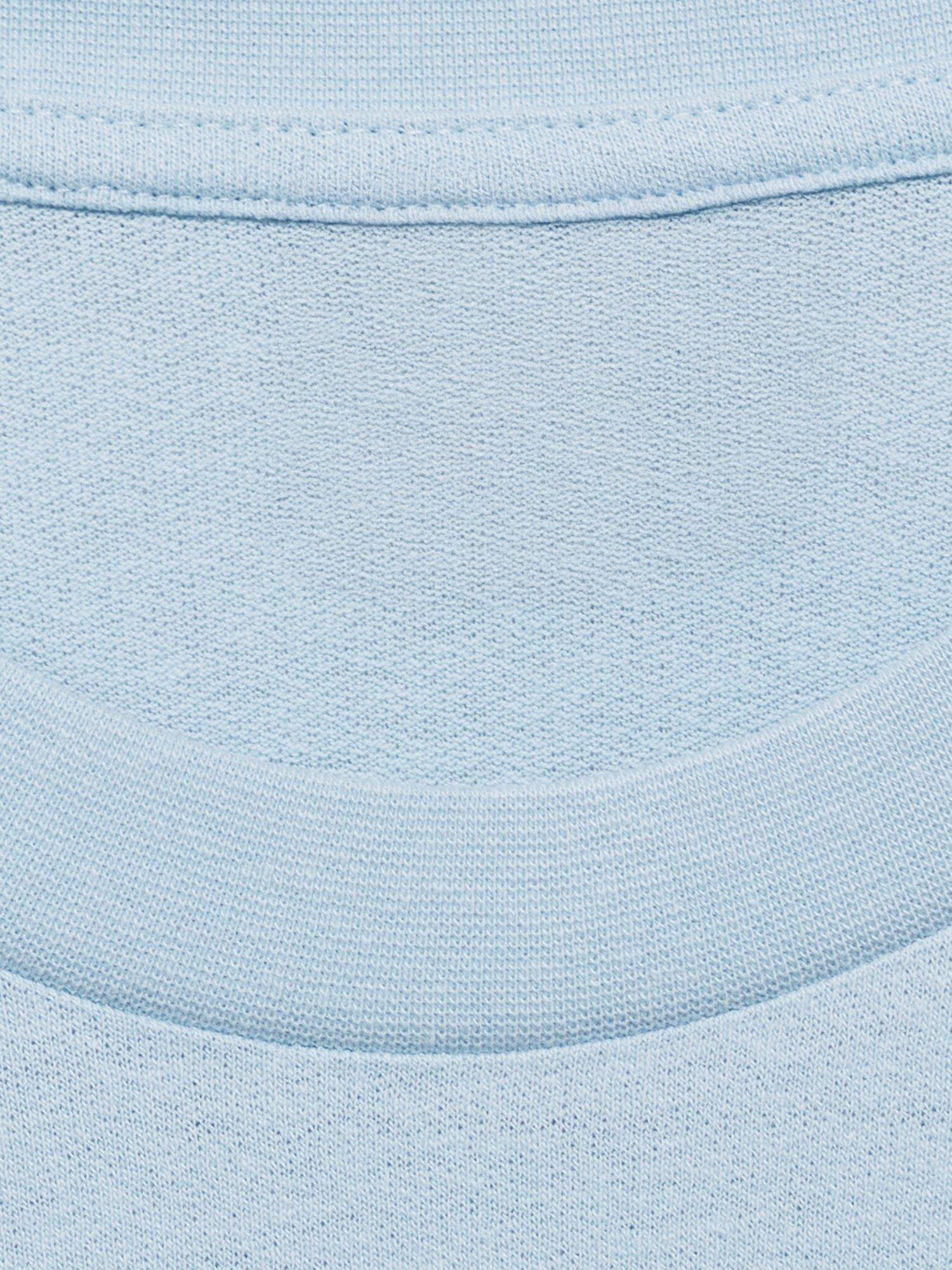 Product image 5 of 8, which shows Mango Circo Cotton Linen Regular Fit T-Shirt, Pastel Blue, L